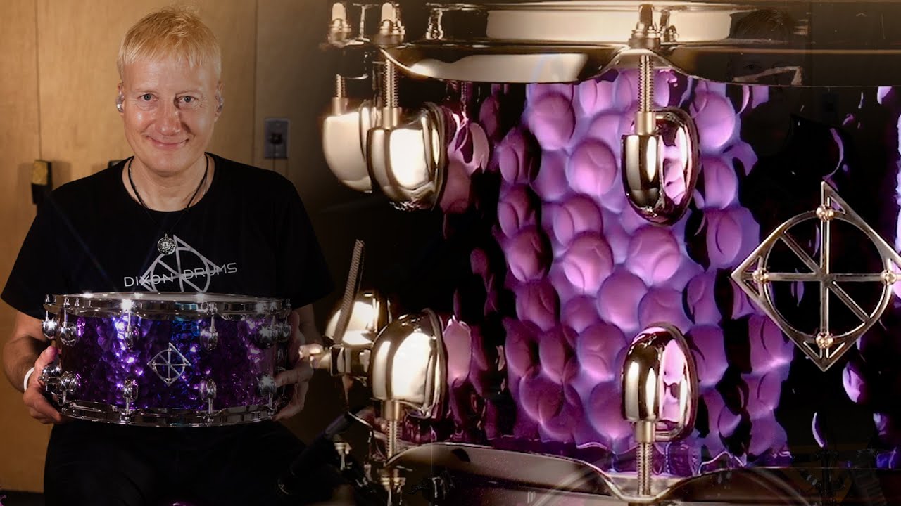Dixon Cornerstone 6.5"x14" Hammered Steel Purple Titanium Plated Snare Drum