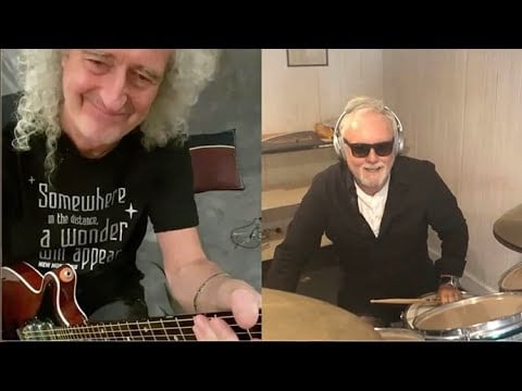 Bri May/Roger Taylor guitar and drum jam WATC - 16 April 2020