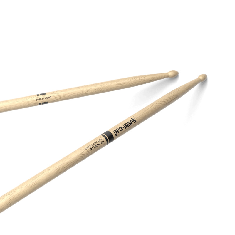 ProMark Classic Attack 5A Shira Kashi Oak Drumsticks PW5AW – Wood Tip 5