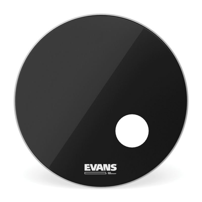 Evans EQ3 22in Black Resonant Bass Drum Head 3