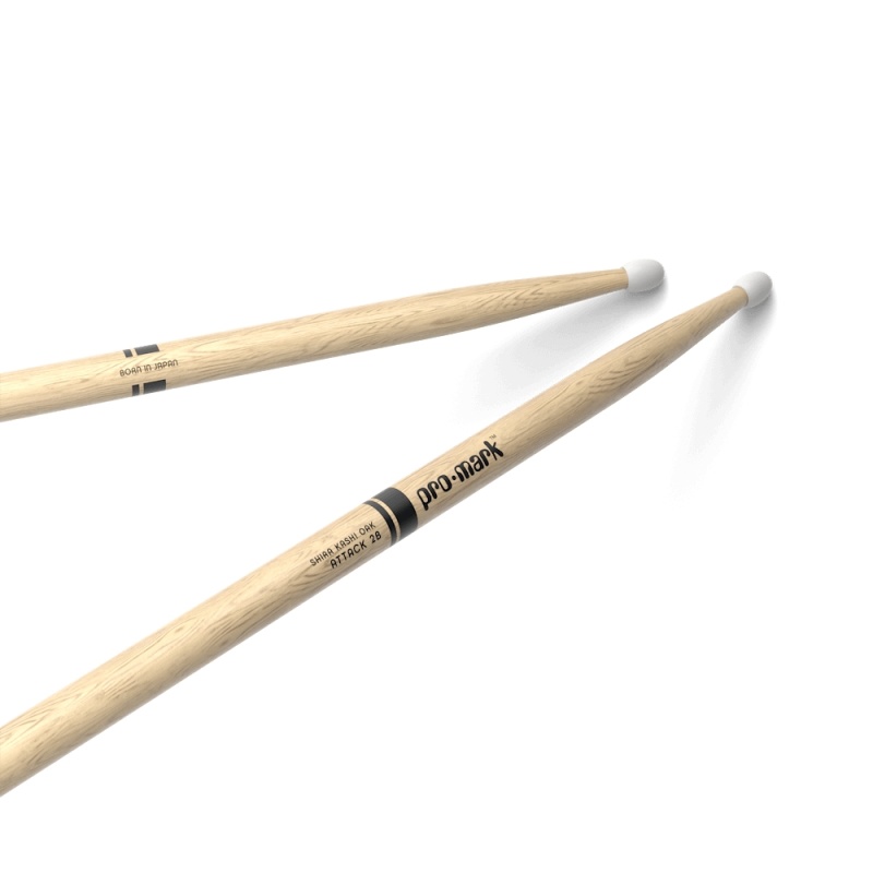 ProMark Classic Attack 2B Shira Kashi Oak Drumsticks PW2BN – Nylon Tip 7