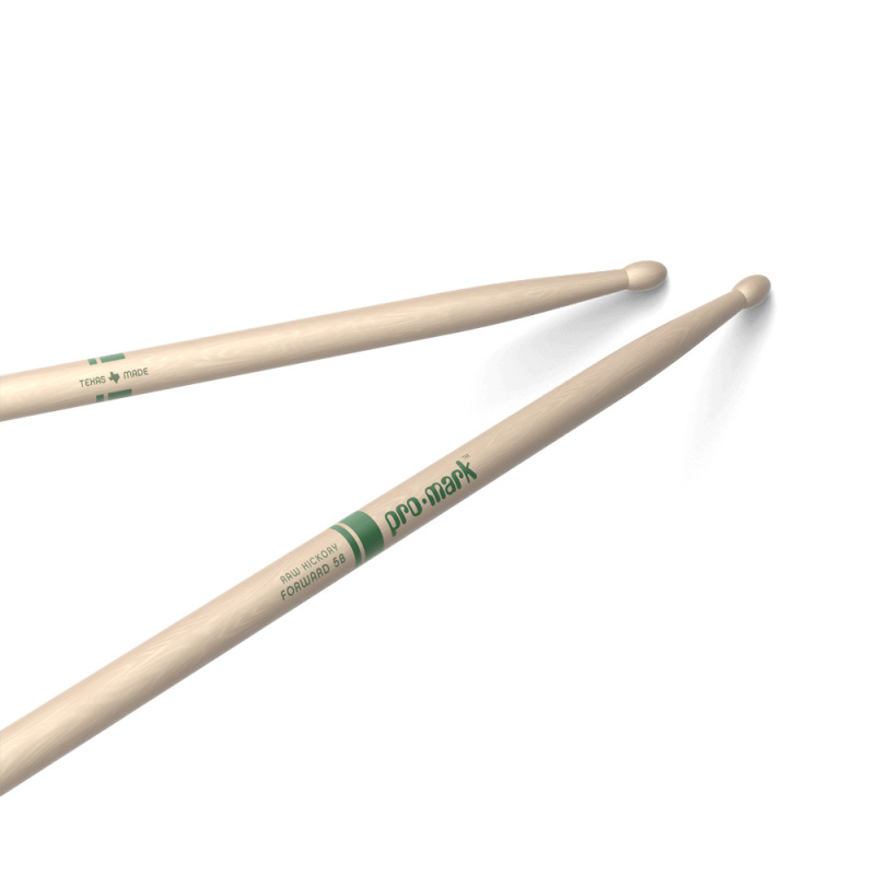 ProMark Classic Forward 5B Raw Hickory Drumsticks TXR5BW – Wood Tip 7