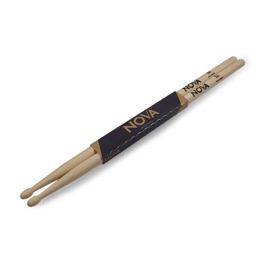 Vic Firth Nova Hickory 7A drumsticks with wood tips for drumming.
