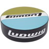 Ludwig Atlas Classic round drum throne with colourful top and logo.