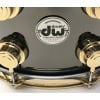 Black Nickel Brass 14x8in Snare Drum with Gold Hardware.