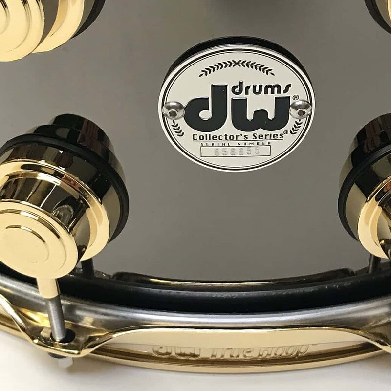 Black Nickel Brass 14x8in Snare Drum with Gold Hardware.