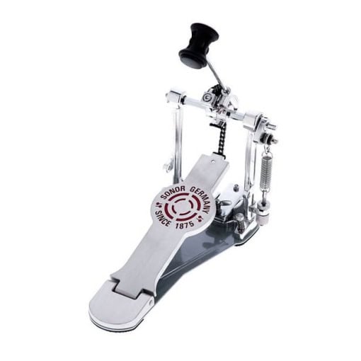Professional drum pedal with Sonor logo, ideal for drummers and percussionists.