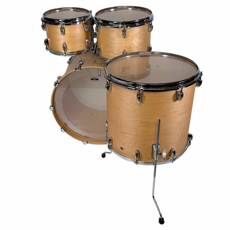 Drummers Only professional drum set with natural wood finish and chrome hardware.