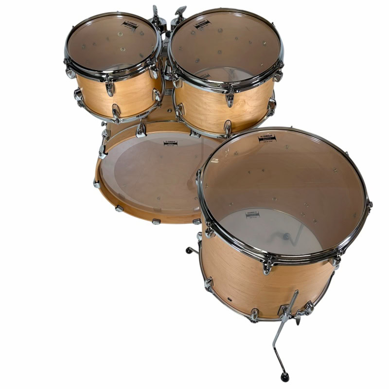 High-Quality Wooden Drum Kit with Chrome Hardware.