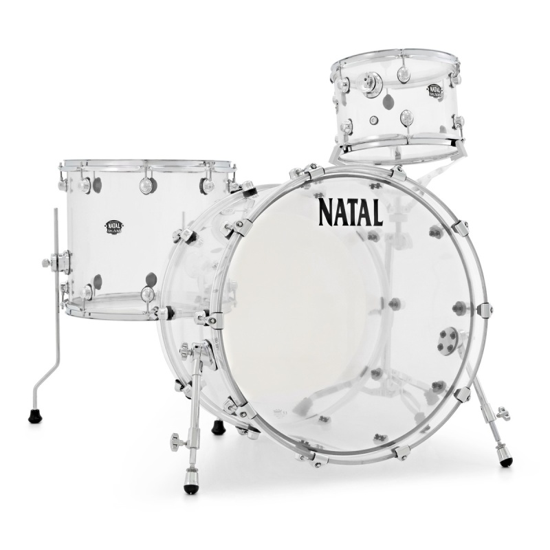 Natal Arcadia Acyrlic 22in 3pc Shell Pack – Transparent 3