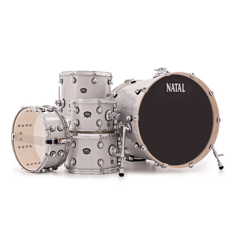 Natal Arcadia Poplar 20in Drum Kit – White Sparkle 10