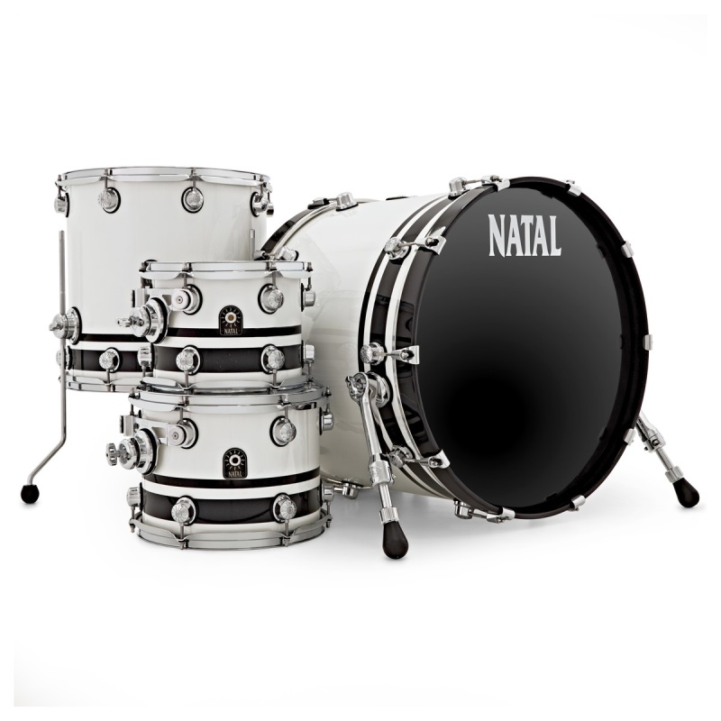 Natal Cafe Racer 22in 4pc Shell Pack – White With Black Sparkle Bands 5