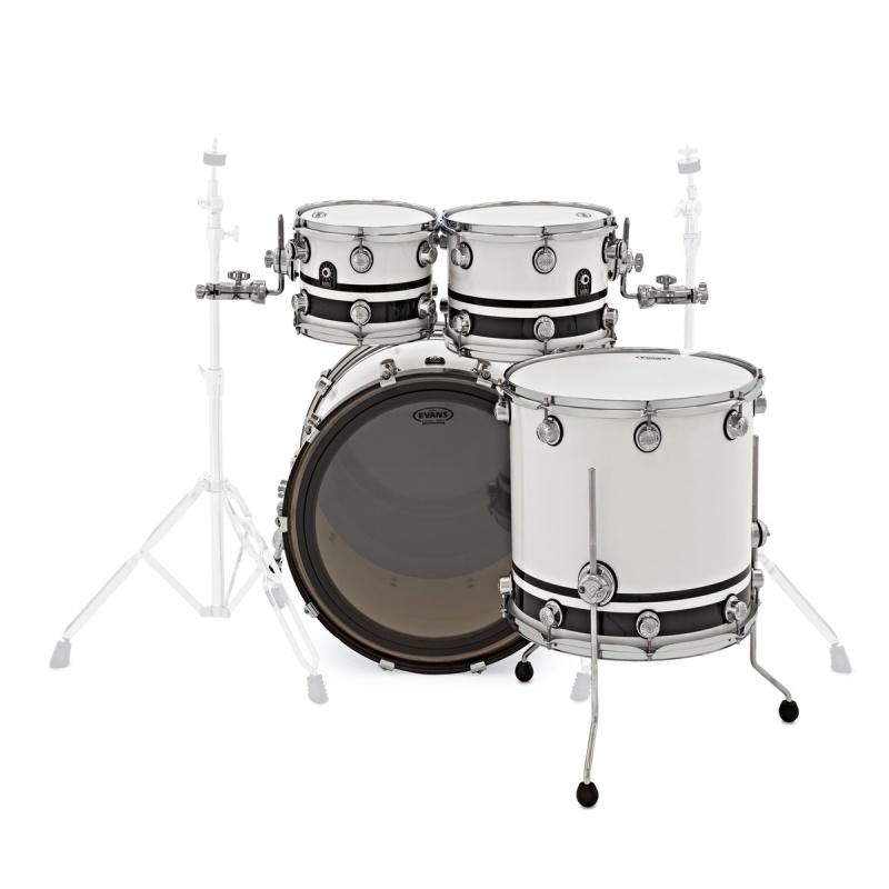Natal Cafe Racer 22in 4pc Shell Pack – White With Black Sparkle Bands 6