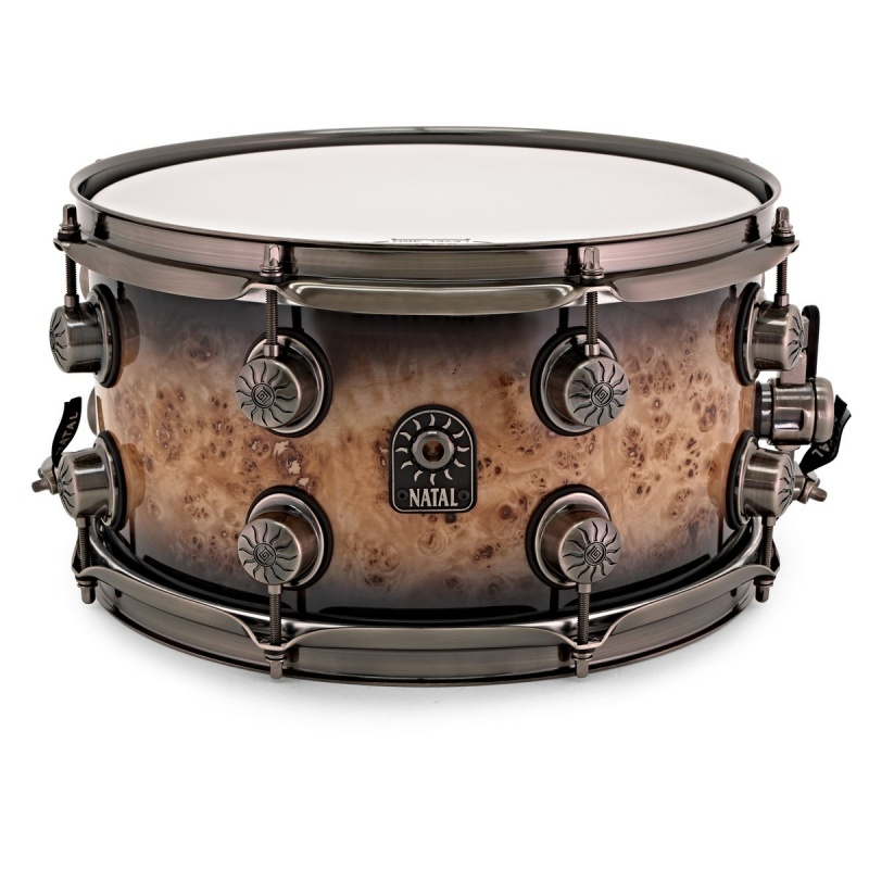 Natal 13x7in Originals Mappa Burl Snare Drum – Smoked Black Gloss 4