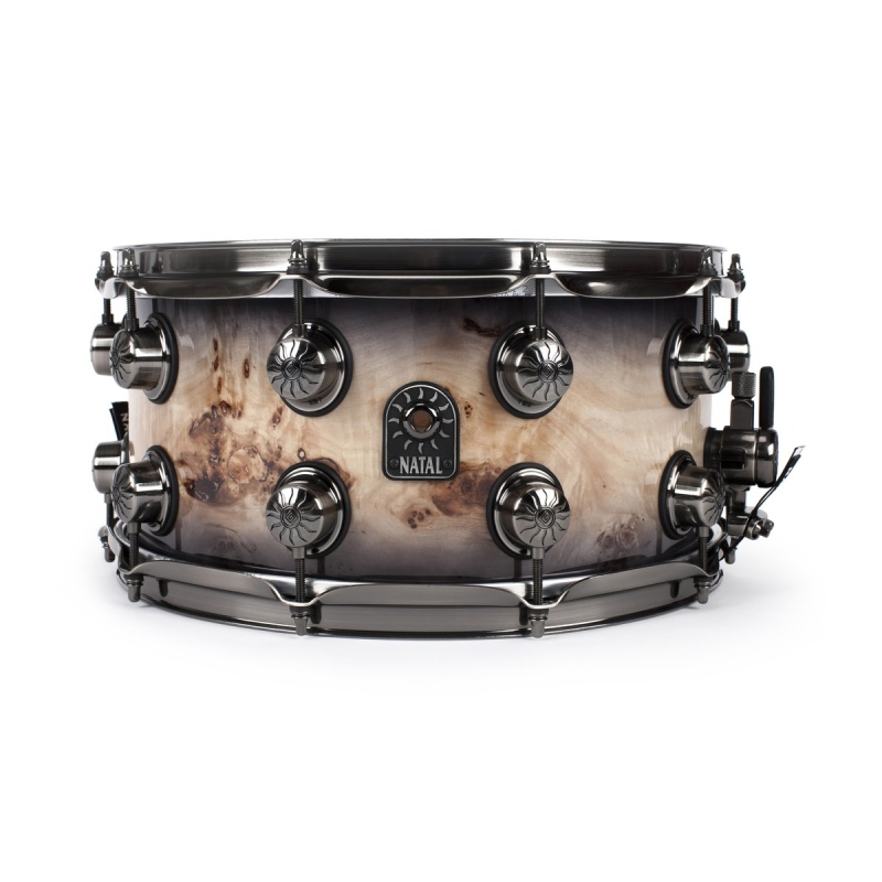 Natal 14x7in Originals Mappa Burl Snare Drum – Black Smoked Gloss 4