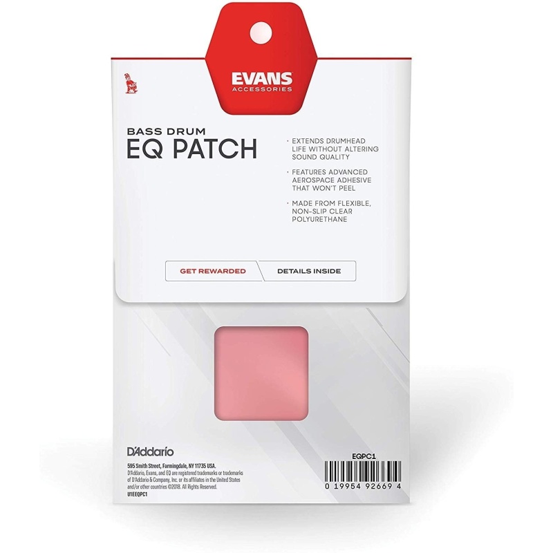 Evans EQ Single Pedal Patch – Clear Plastic 6