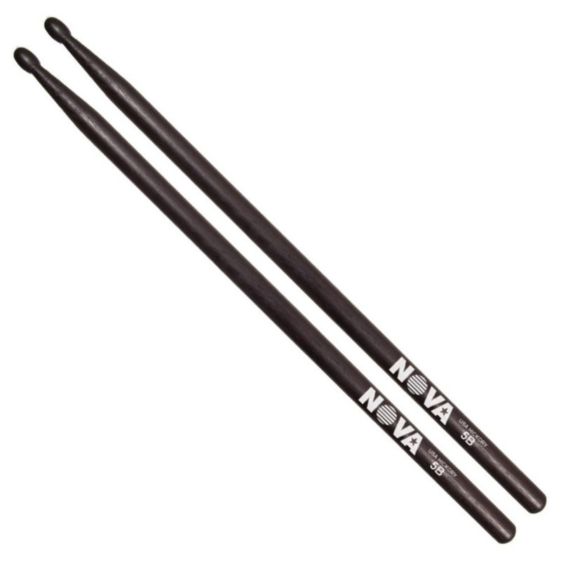 Vic Firth Nova 5B BLACK Hickory Sticks – Wood Tip