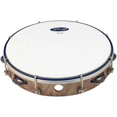 stagg tunable tambourine 10in single row tab 110p/wd