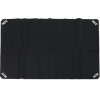 Non-slip black drum mat for drummers, 6ft x 4ft size, ideal for stage use.