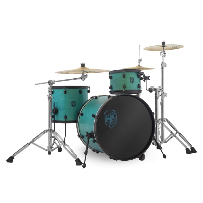 SJC Pathfinder 3pc 22in Shell Pack – Miami Teal Satin