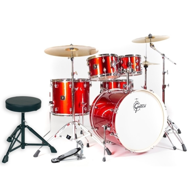 Gretsch Energy 20in Drum Kit With Hardware & Paiste 101 Cymbals – Red 3