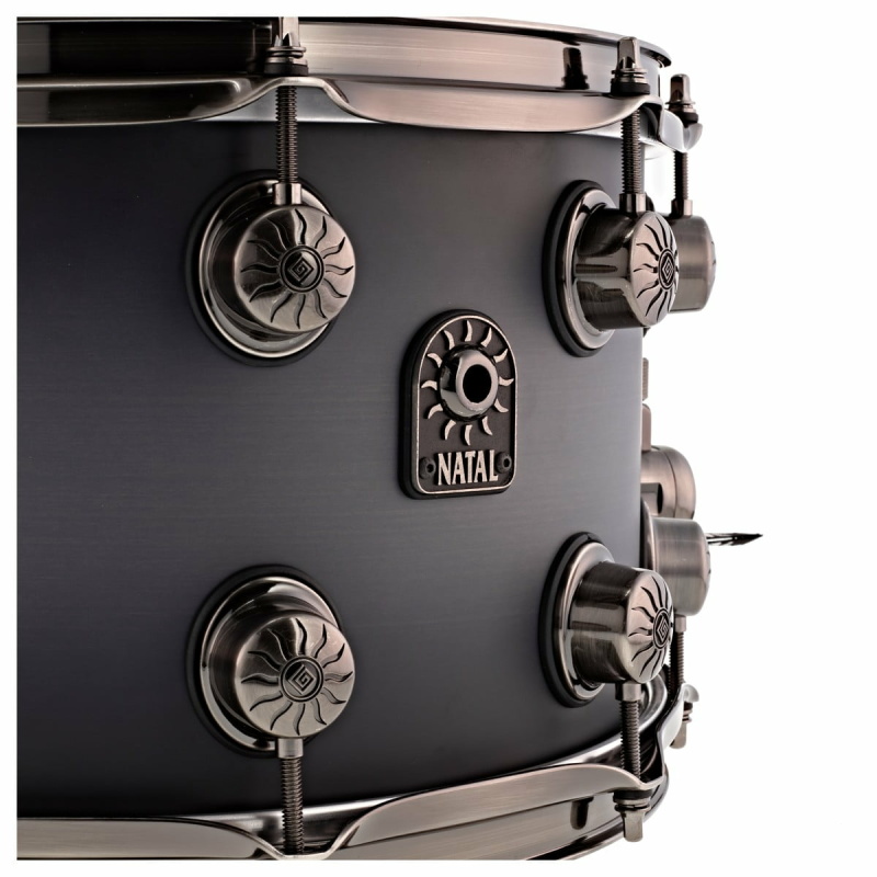 Natal Originals Walnut/Maple 13×6.5in Snare Drum – Black Burst Pewter Grain – WITH FREE CASE! 8