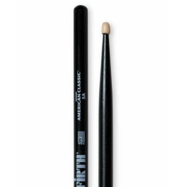 Vic Firth 5A Hickory Wood Tip Sticks - Black