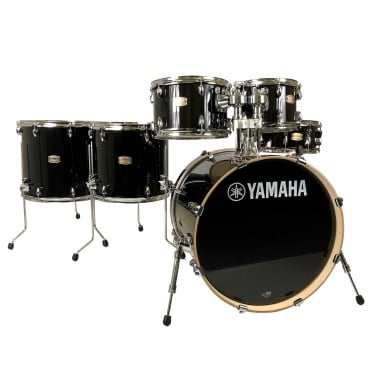 Yamaha Stage Custom Birch 20in 6-piece shell pack with floor toms, Raven Black finish. Perfect for p.