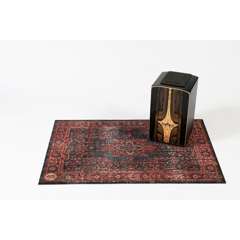 DRUMnBASE Black & Red Vintage Persian Drum Mat – 130cm X 90cm 5