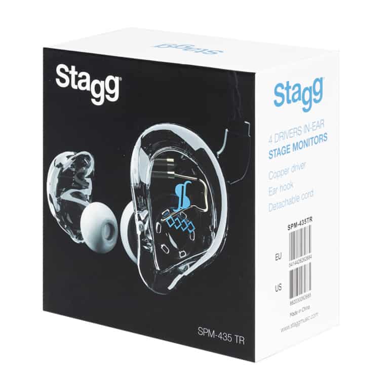 Stagg SPM-435 Hi Resolution 4 Driver In Ear Monitors – Clear 11