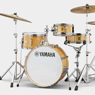Yamaha Stage Custom Hip drum kit with Crosstown hardware in Raven Black.