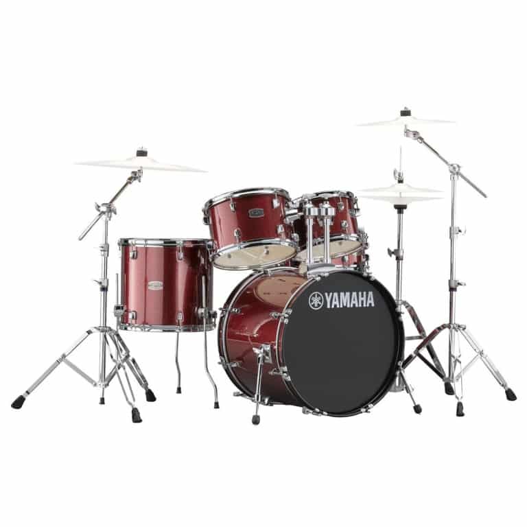 Yamaha Rydeen 22in 5pc Drum Kit BUNDLE – Burgundy Glitter With Cymbals, Silencer Set & Throne 5
