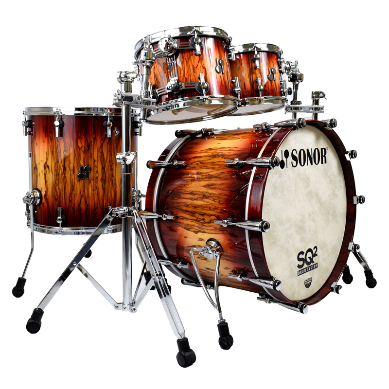 Sonor SQ2 22in 4pc Shell Pack – Red Candy Burst Over African Marble 14