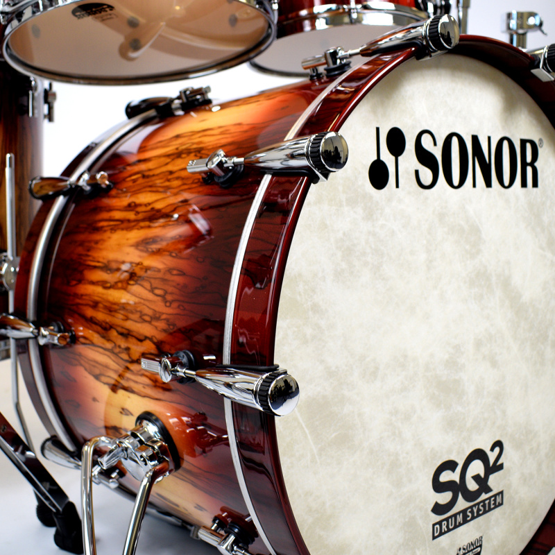 Sonor SQ2 22in 4pc Shell Pack – Red Candy Burst Over African Marble 12