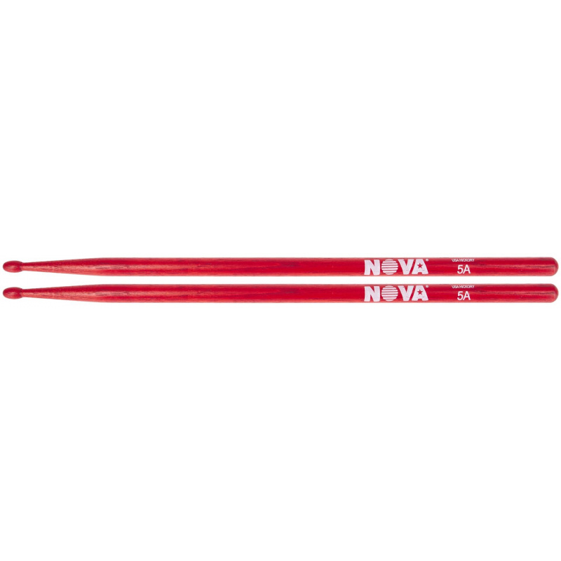 Vic Firth Nova RED Hickory 5A Sticks – Wood Tip 5