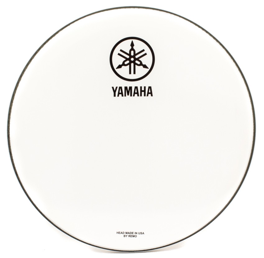 Yamaha Marching Bass Drum Head with Fork Logo White 20 in.