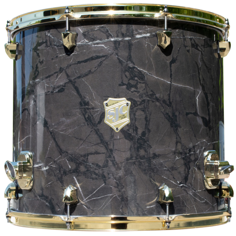 SJC Providence Series 22in 3pc Shell Pack – Obsidian Black With Brass Hardware