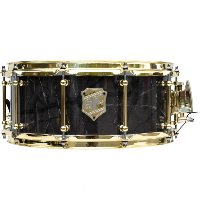 SJC Providence Series 14x6in Snare Drum – Obsidian Black With Brass Hardware