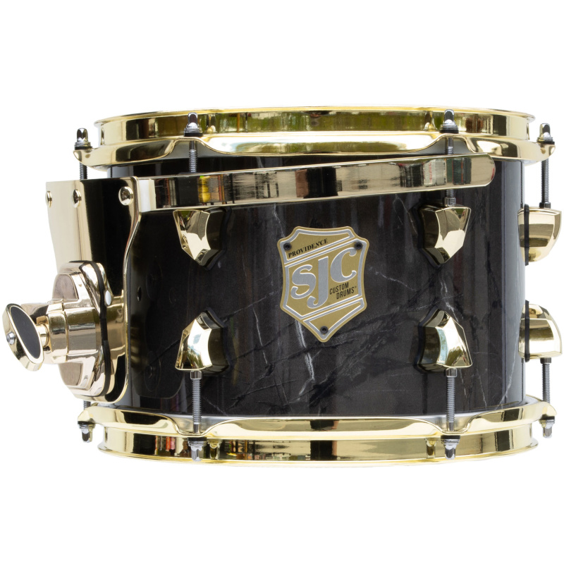 SJC Providence Series 22in 3pc Shell Pack – Obsidian Black With Brass Hardware 5