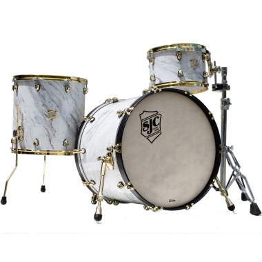 SJC Providence Series 22in 3pc Shell Pack – Calcutta White With Brass HW