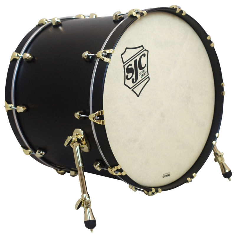 SJC Tour Series 22in 3pc Shell Pack – Onyx Lacquer With Brass Hardware 7