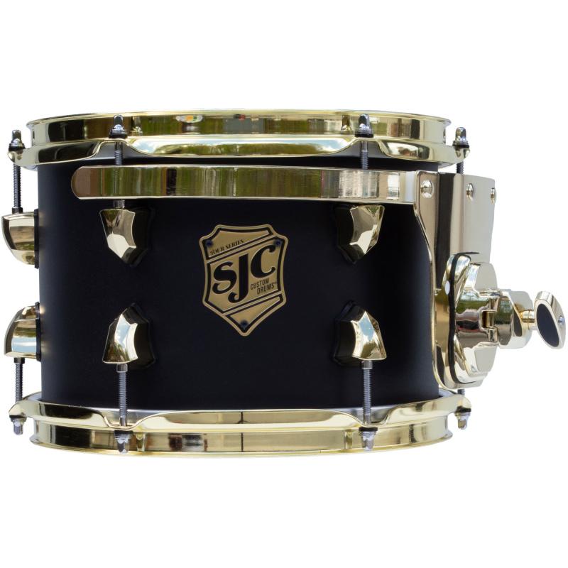 SJC Tour Series 22in 3pc Shell Pack – Onyx Lacquer With Brass Hardware 5
