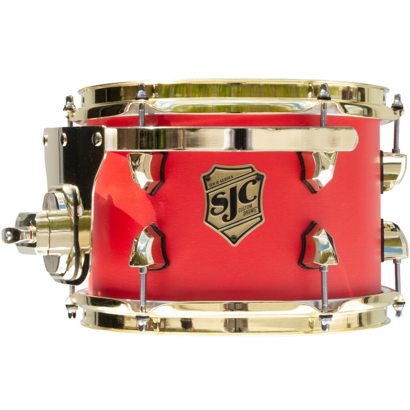 SJC Tour Series 22in 3pc Shell Pack – Ruby With Brass Hardware 6