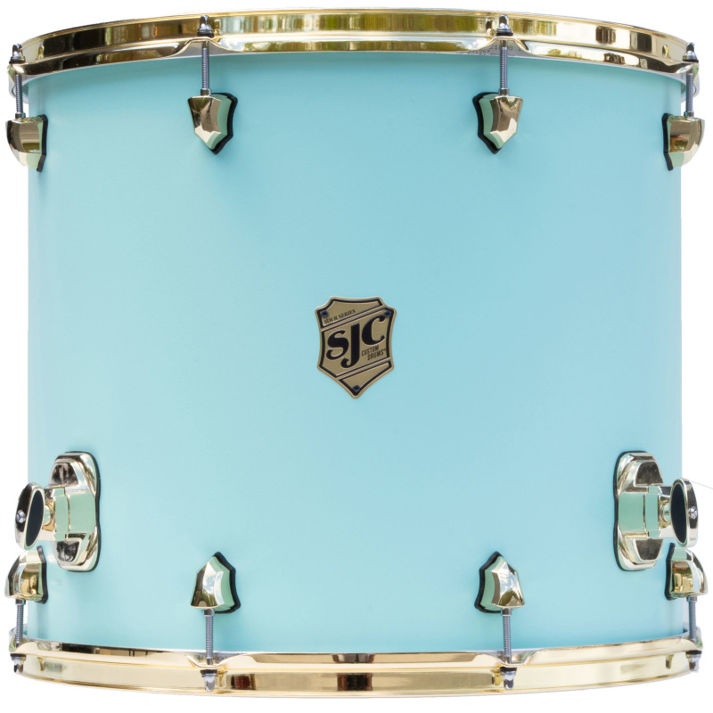 SJC Tour Series 22in 3pc Shell Pack – Surf Lacquer With Brass Hardware 7