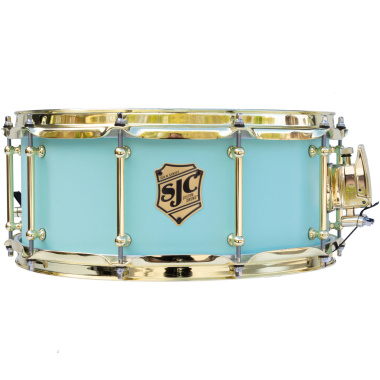 SJC Tour Series 14x6in Snare Drum – Surf Lacquer With Brass Hardware