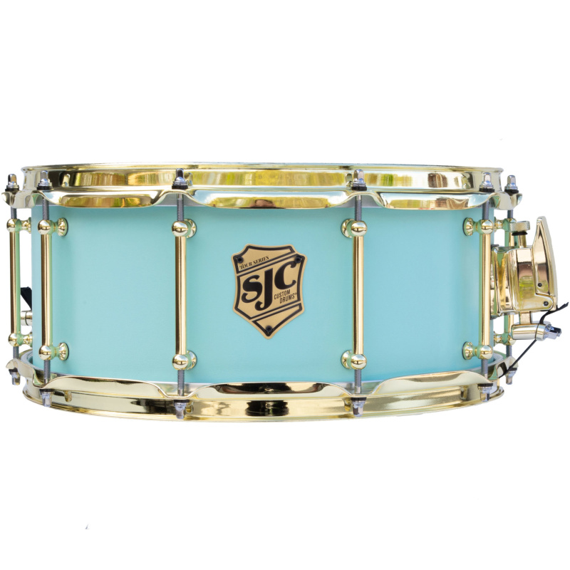 SJC Tour Series 22in 3pc Shell Pack – Surf Lacquer With Brass Hardware 8
