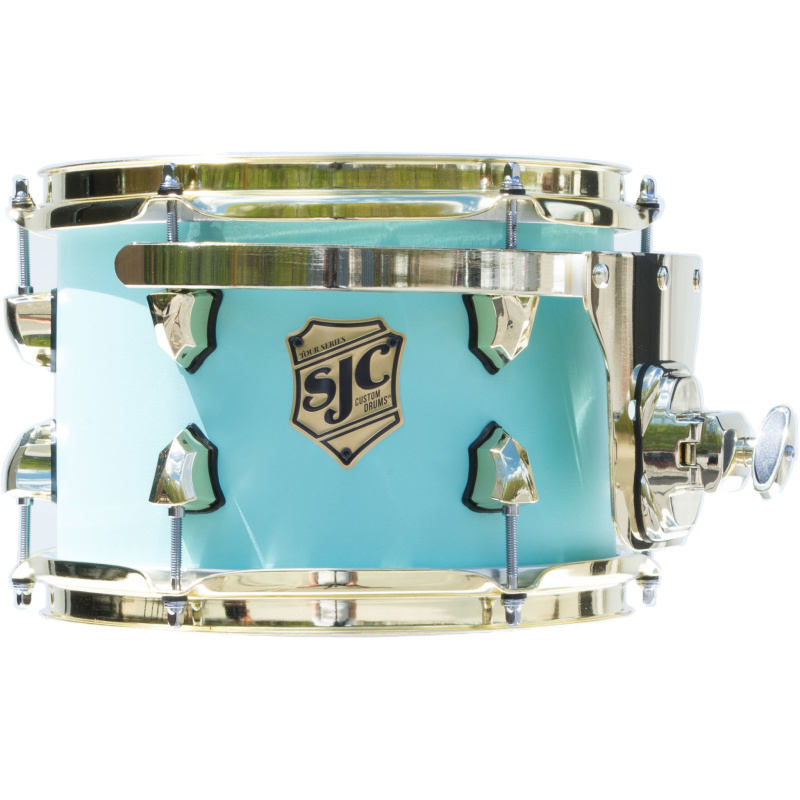 SJC Tour Series 22in 3pc Shell Pack – Surf Lacquer With Brass Hardware 5