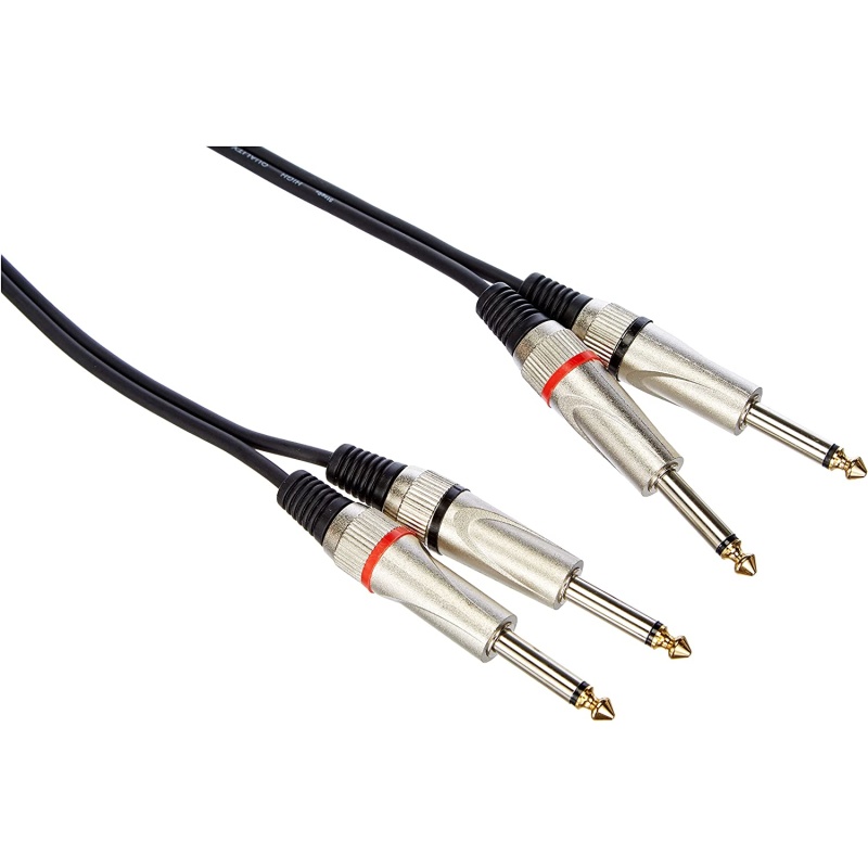 Stagg 3m Twin 1/4in Audio Cable 5