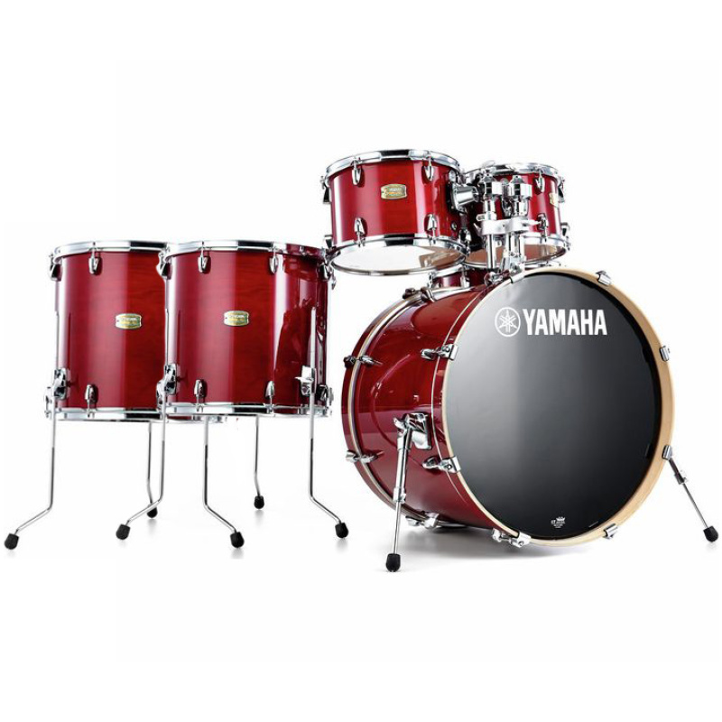 Yamaha Stage Custom Birch 20in 6pc Shell Pack, 2 Floor Toms – Cranberry Red 3