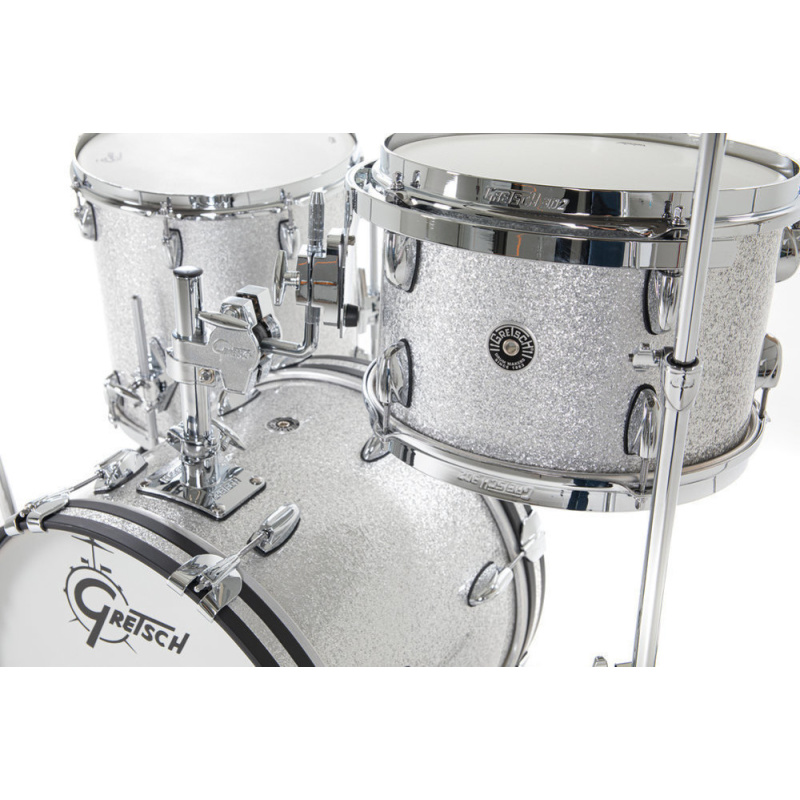 Gretsch USA Brooklyn 18in Bop Shell Pack – Silver Sparkle With Drilled Bass Drum 8
